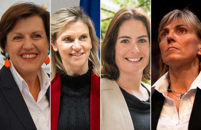 De gauche à droite: Annie Genevard, Agnès Pannier-Runacher, Olga Givernet, Valérie Létard (photos d’archives recadrées; crédits respectif: G. Garitan 2017, Union européenne 2024, Jean-Luc Hauser 2017, Marie-Lan Nguyen 2007)